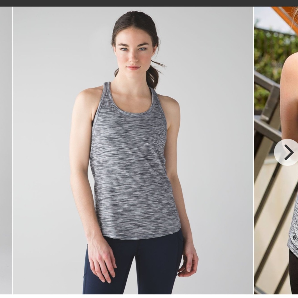 LULULEMON gray striped tank size 6